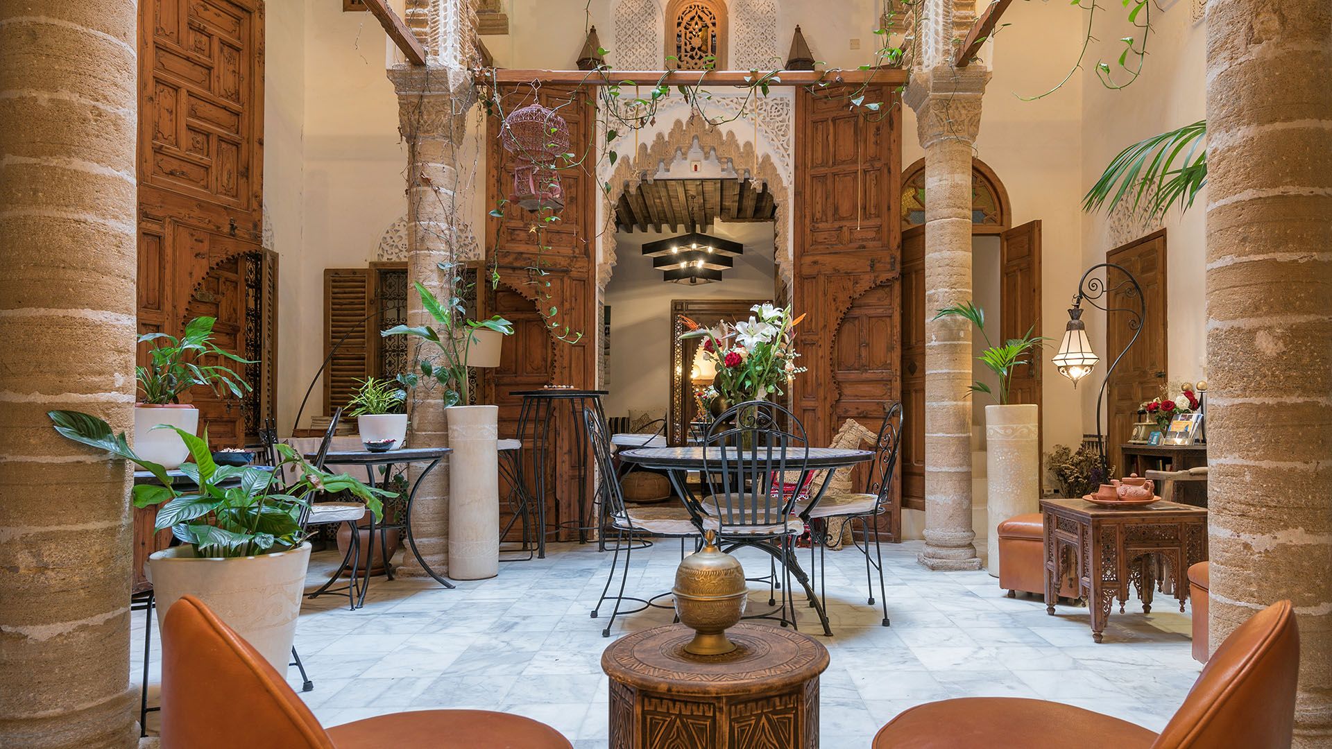 Interior courtyard of a traditional Moroccan riad © Myphotojumble/Shutterstock