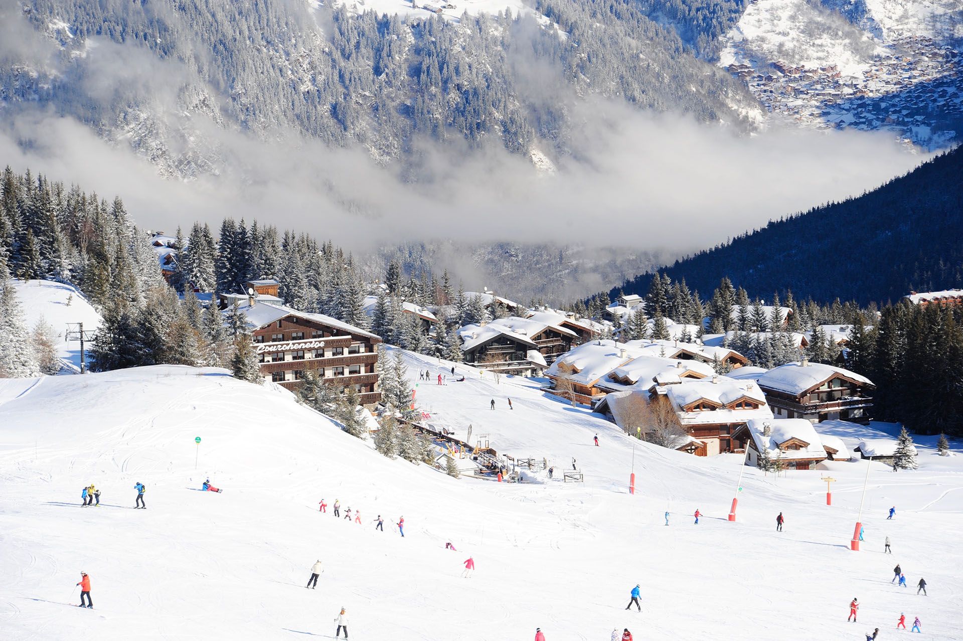 Ski resort village Courchevel in France by winter © Shutterstock