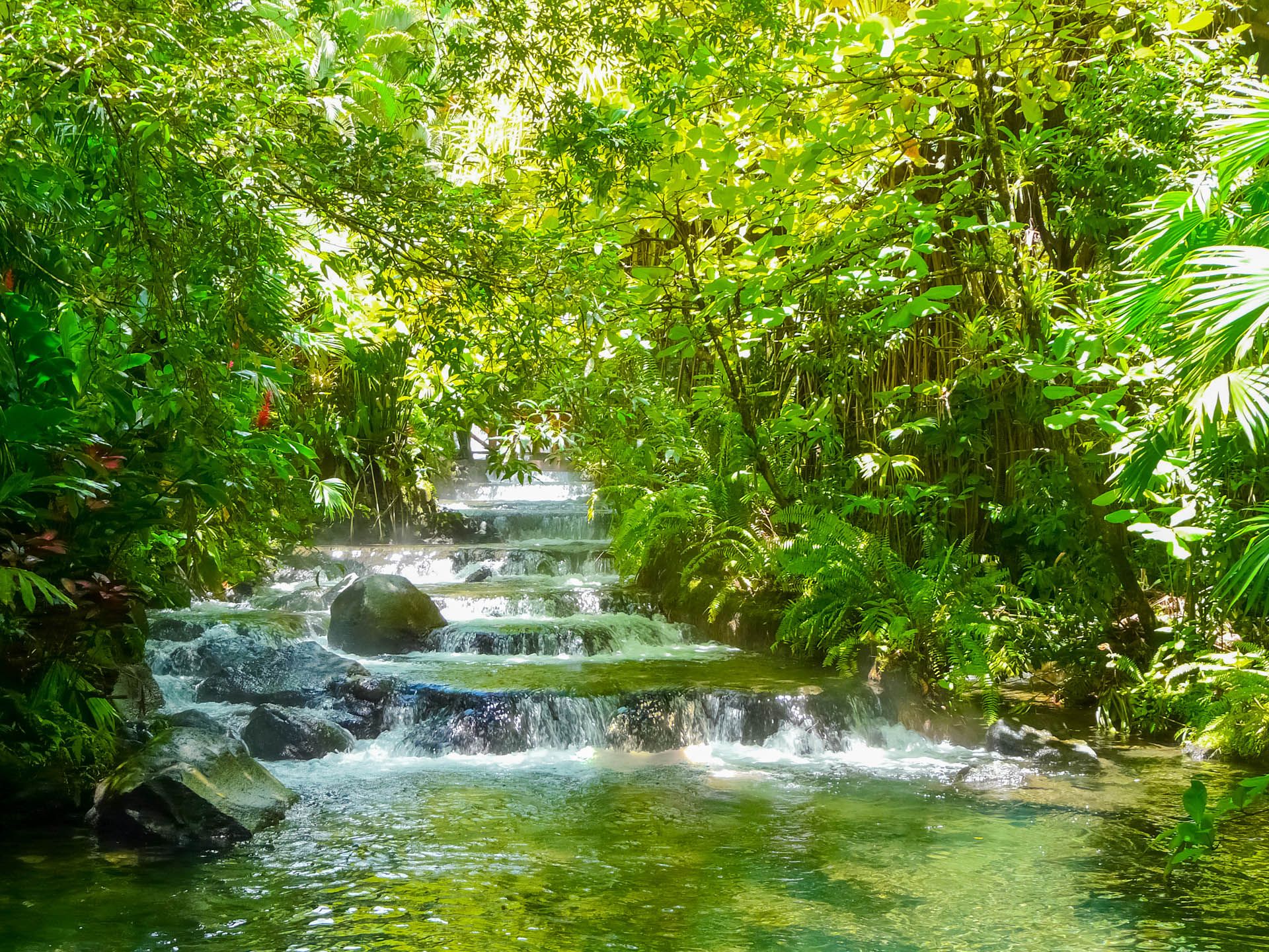 Tabacon Hot Springs River at Arenal Volcano, Alajuela, San Carlos, Costa Rica © Shutterstock